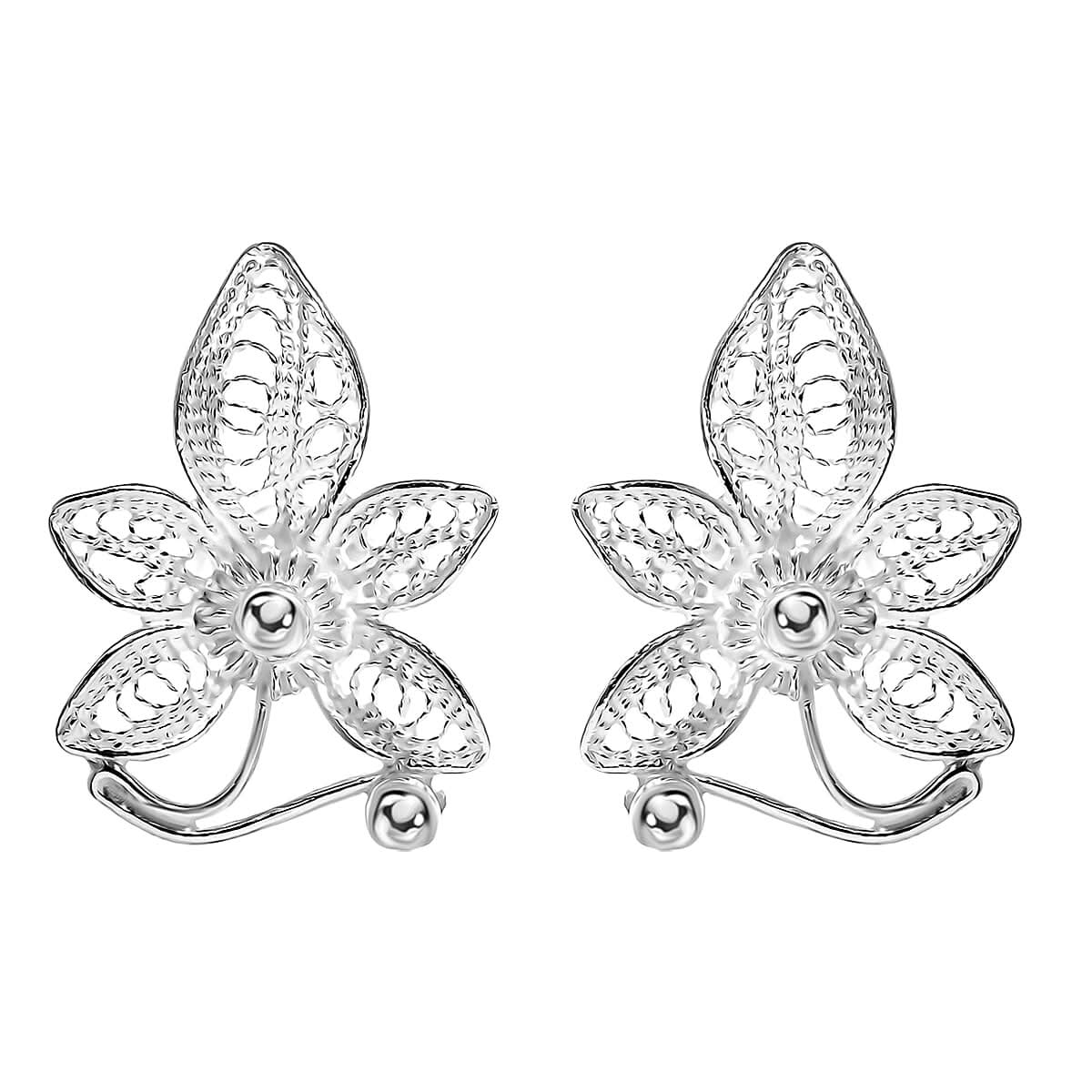 Artistry Tarakashi Collection Sterling Silver Floral Earrings 2.52 Grams