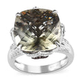GP AAA Montezuma Prasiolite and Multi Gemstone Ring in Platinum Over Sterling Silver (Size 10.0) 12.00 ctw - Sticky add to cart bar