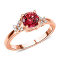 Certified & Appraised Luxoro 14K Rose Gold AAA Ouro Fino Rubellite, Diamond (G-H, I2) Ring (Size 10.0) 1.00 ctw - Sticky add to cart bar
