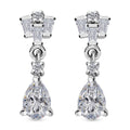 Moissanite Dangling Earrings in Platinum Over Sterling Silver 1.10 ctw - Sticky add to cart bar