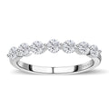 Moissanite 7 Stone Ring in Platinum Over Sterling Silver (Size 10.0) 0.75 ctw - Sticky add to cart bar