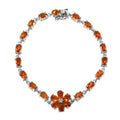 Santa Ana Madeira Citrine, White Zircon Floral Bracelet in Platinum Over Sterling Silver (6.50 In) 8.20 ctw - Sticky add to cart bar
