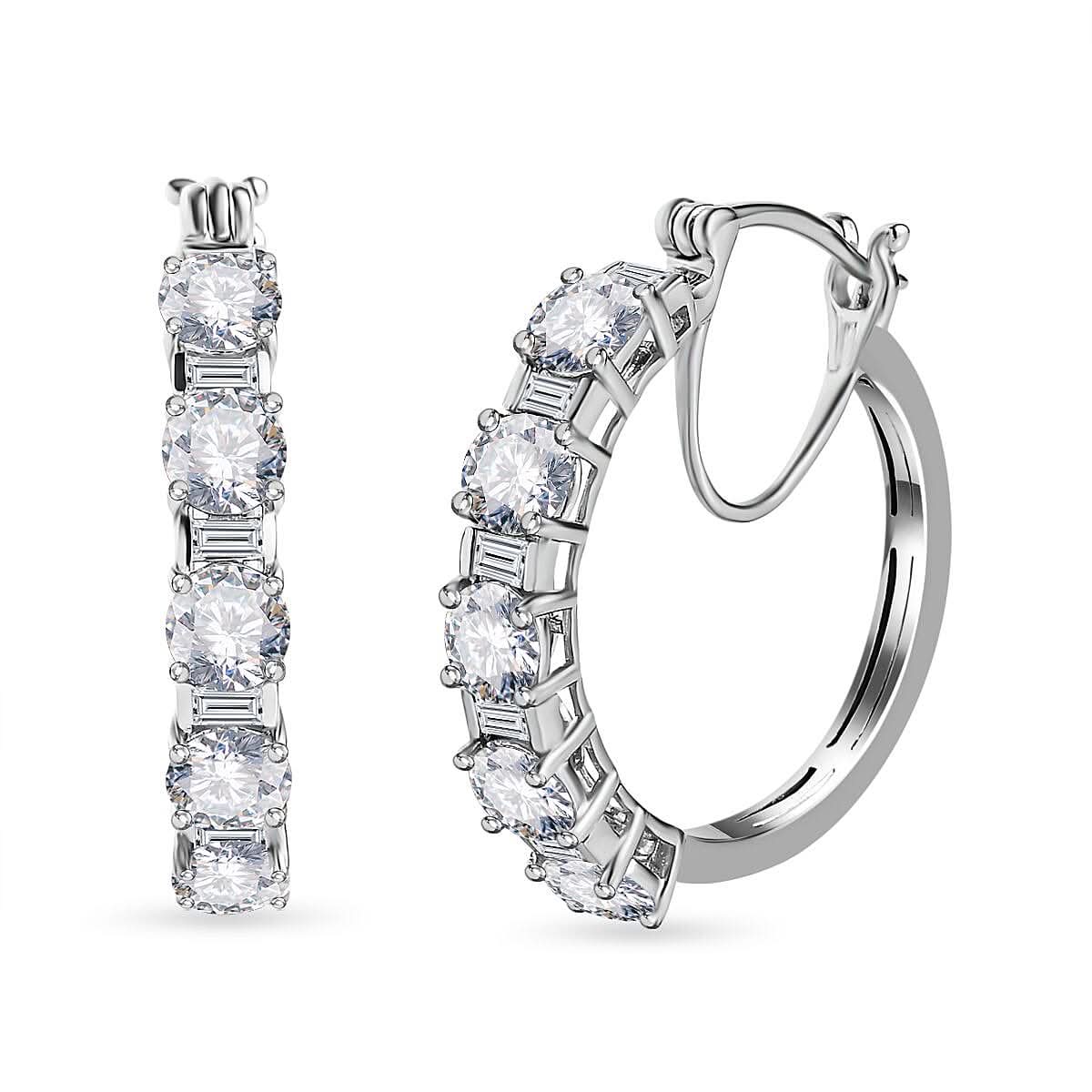 Moissanite Hoop Earrings in Vermeil Yellow Gold Over Sterling Silver 4.65 ctw