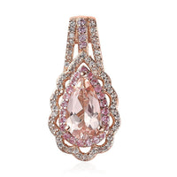 Marropino Morganite and Multi Gemstone Pendant in Vermeil Rose Gold Over Sterling Silver 2.10 ctw