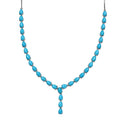 Sleeping Beauty Turquoise Adjustable Necklace 18 Inches in Platinum Over Sterling Silver with Magnetic Lock 21.65 ctw - Sticky add to cart bar