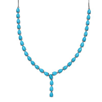 Sleeping Beauty Turquoise Adjustable Necklace 18 Inches in Platinum Over Sterling Silver with Magnetic Lock 21.65 ctw
