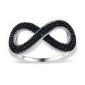 Blue Diamond Infinity Ring in Platinum Over Sterling Silver (Size 10.0) - Sticky add to cart bar