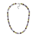 Multi Gemstone Necklace 20-22 Inches in Platinum Over Sterling Silver 86.10 ctw - Sticky add to cart bar
