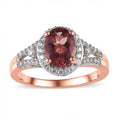 Blush Apatite and Moissanite Halo Ring in Vermeil Rose Gold Over Sterling Silver 1.70 ctw - Sticky add to cart bar