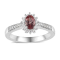 Blush Apatite and Moissanite Sunburst Ring in Platinum Over Sterling Silver 0.75 ctw - Sticky add to cart bar