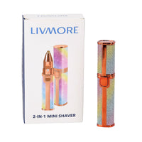 Beautech 2-in-1 Rechargeable Waterproof Lady Shaver with 2 Replaceable Heads and LED Light - Rainbow Color