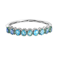 Peacock Quartz (Triplet) Bangle Bracelet in Platinum Over Sterling Silver (6.50 In) 18.90 ctw (Del. in 7-10 Days)