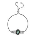 Karis Mojave Malagasy Labradorite Bolo Bracelet in Platinum Bond (10.50 In) 6.10 ctw - Sticky add to cart bar