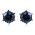 London Blue Topaz Solitaire Stud Earrings in Platinum Over Sterling Silver 2.00 ctw - Sticky add to cart bar