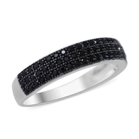 Premium Thai Black Spinel Ring in Rhodium Over Sterling Silver (Size 10.0) 1.50 ctw