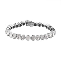 Polki Diamond Tennis Bracelet in Platinum Over Sterling Silver (6.50 In)