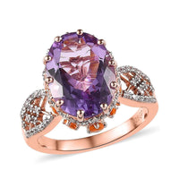 GP Celestial Dreams Collection AAA Rose De France Amethyst and Multi Gemstone Ring in Vermeil Rose Gold Over Sterling Silver (Size 10.0) 6.00 ctw