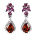 Premium Santa Ana Madeira Citrine and Multi Gemstone Dangle Earrings in Platinum Over Sterling Silver 2.50 ctw - Sticky add to cart bar