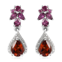 Premium Santa Ana Madeira Citrine and Multi Gemstone Dangle Earrings in Platinum Over Sterling Silver 2.50 ctw