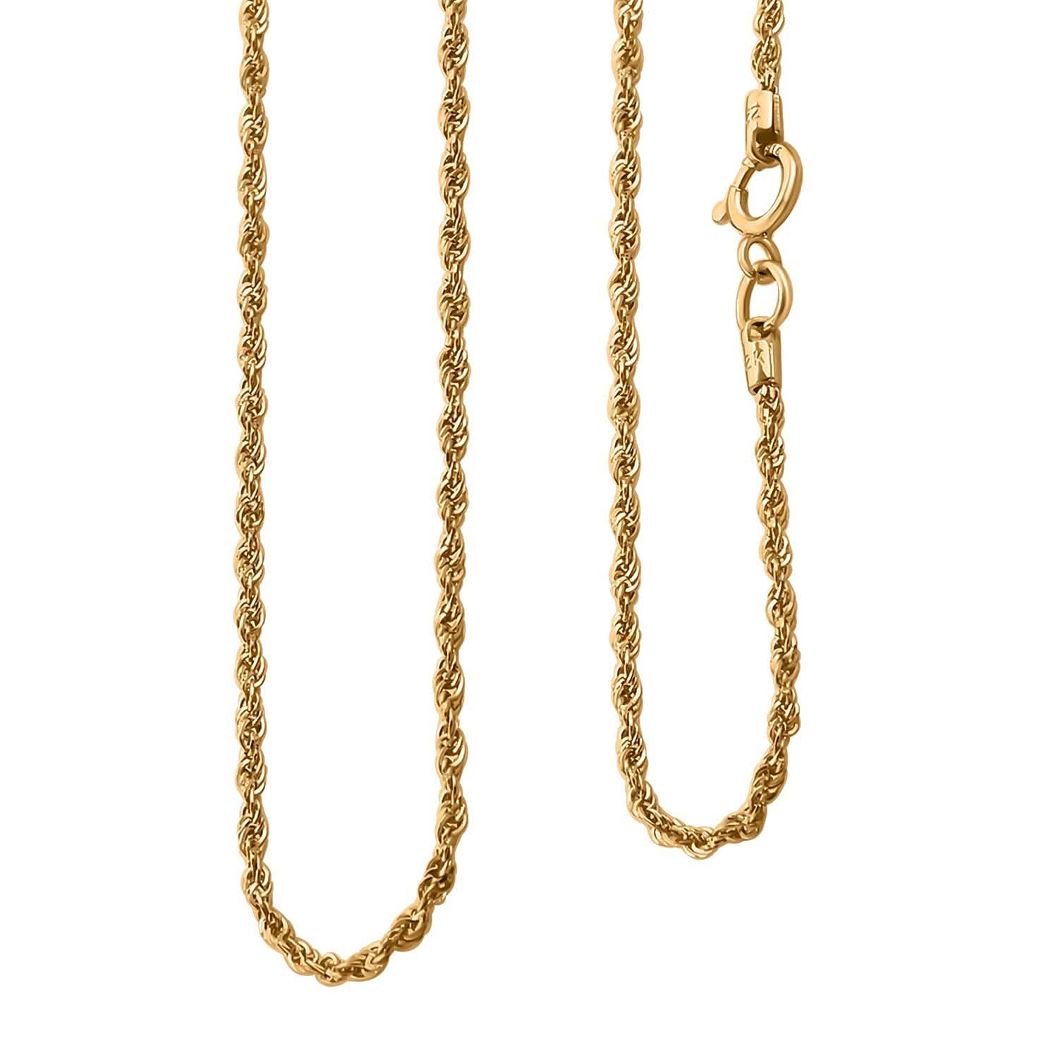 22K Yellow Gold Rope Chain Necklace 20 Inches 1.15 Grams