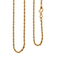 22K Yellow Gold Rope Chain Necklace 20 Inches 1.15 Grams