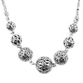 Bali Legacy Filigree Ball Toggle Clasp Necklace in Sterling Silver 18-19 Inches 34.75 Grams - Sticky add to cart bar