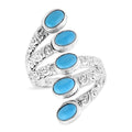Bali Legacy Sleeping Beauty Turquoise 5 Stone Ring in Sterling Silver (Size 5.0) 2.40 ctw - Sticky add to cart bar