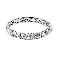 Doorbuster Bali Legacy Sterling Silver Bangle Bracelet (7.25 In) 34.40 Grams