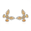 GP Trionfo Collection Premium Brazilian Citrine and White Zircon Butterfly Earrings in Vermeil Yellow Gold Over Sterling Silver 4.70 ctw (Del. in 7-10 Days) - Sticky add to cart bar