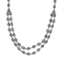 Tanzanite and White Zircon Necklace 18-20 Inches in Platinum Over Sterling Silver 9.30 ctw - Sticky add to cart bar