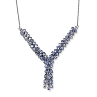 Tanzanite Y-Shape Necklace 18 Inches in Platinum Over Sterling Silver 10.35 ctw