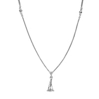 Doorbuster Platinum Over Sterling Silver Oval Link Chain Tassel Necklace 20 Inches 12.75 Grams