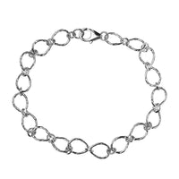 Doorbuster Platinum Over Sterling Silver Oval Link Chain Bracelet (7.25 In) (5.80 g)