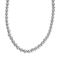 Doorbuster Platinum Over Sterling Silver 6.8mm Beaded Necklace (20 Inches) (25.05 g)