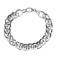 Doorbuster Platinum Over Sterling Silver Fancy Cain Bracelet (7.25 In) 16.60 Grams