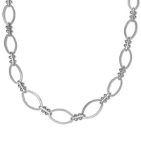 Doorbuster Platinum Over Sterling Silver Fancy Oval Link Chain Necklace (20 Inches) (20.80 g)