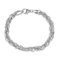 Doorbuster Platinum Over Sterling Silver Interlocking Chain Bracelet (7.25 In) (12.85 g) - Sticky add to cart bar
