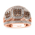 Champagne and White Diamond Ring in Sterling Silver - Sticky add to cart bar