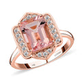 Luxoro 14K Rose Gold AAA Pink Morganite and I2 Diamond Ring (Size 10.0) 2.25 ctw - Sticky add to cart bar
