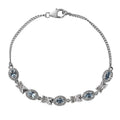 Santa Maria Aquamarine and White Zircon Butterfly Bracelet in Platinum Over Sterling Silver (7.25 In) 2.90 ctw - Sticky add to cart bar