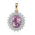 Luxoro 10K Yellow Gold AAA Martha Rocha Kunzite and G-H I3 Diamond Pendant 3.30 ctw - Sticky add to cart bar