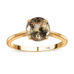 Luxoro 10K Rose Gold Premium Brazilian Heliodor and G-H I2 Diamond Sunburst Ring (Size 10.0) 2.65 ctw