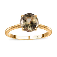 Luxoro 10K Rose Gold Premium Brazilian Heliodor and G-H I2 Diamond Sunburst Ring (Size 10.0) 2.65 ctw