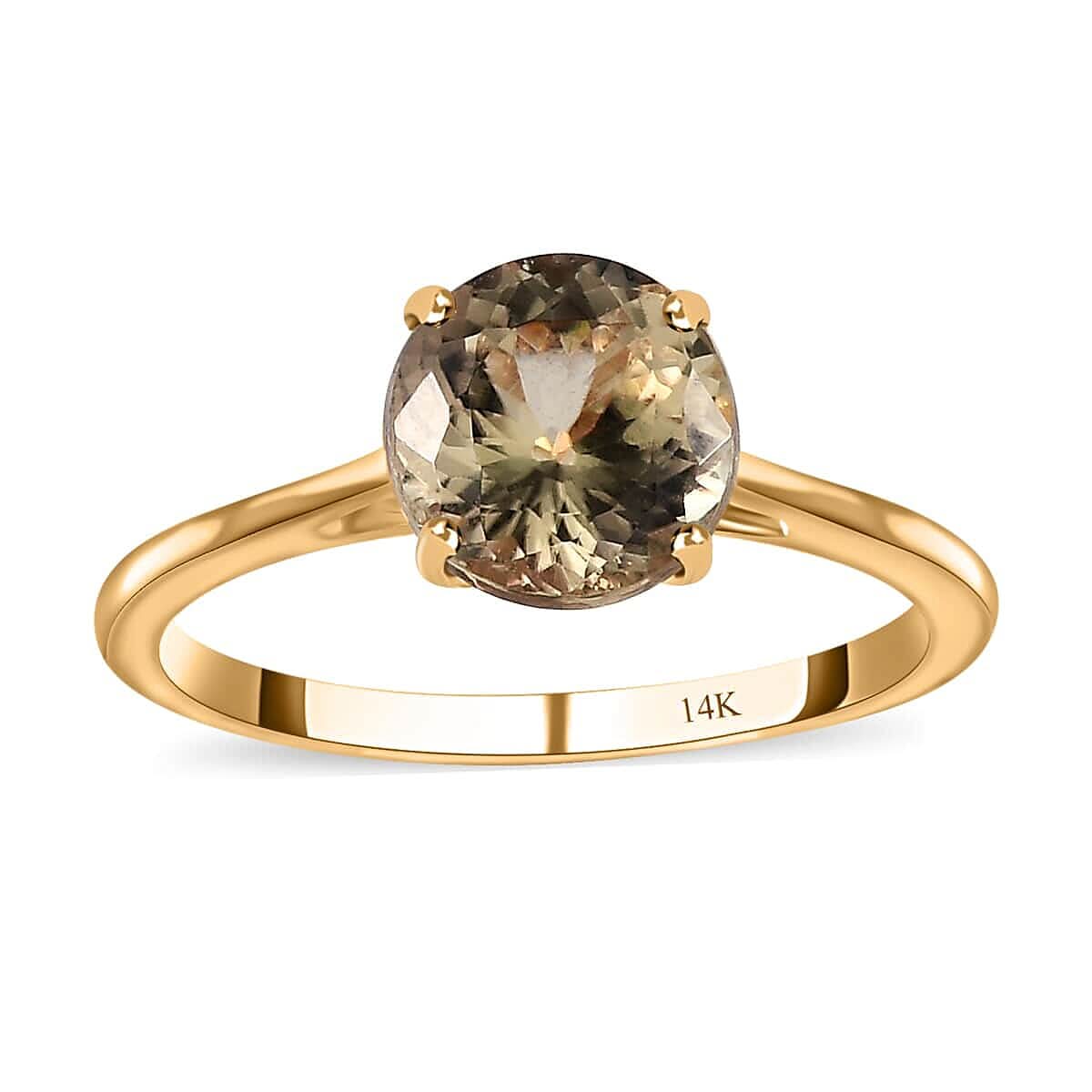 Luxoro 10K Rose Gold Premium Brazilian Heliodor and G-H I2 Diamond Sunburst Ring (Size 10.0) 2.65 ctw (1)