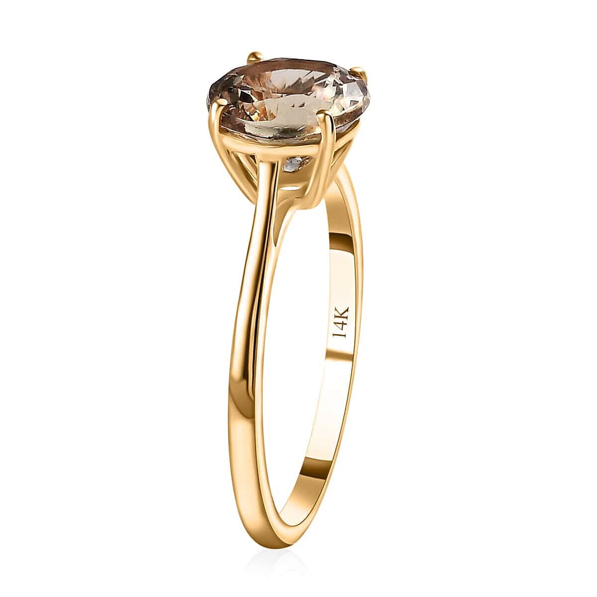 Luxoro 10K Rose Gold Premium Brazilian Heliodor and G-H I2 Diamond Sunburst Ring (Size 10.0) 2.65 ctw (4)