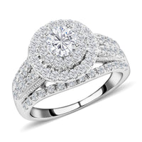 14K White Gold Diamond (G, SI1) Ring (Size 7.0) (5.75 g) 1.50 ctw