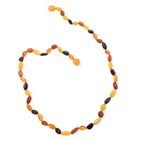 Multi Color Amber Beaded Necklace 16 Inches