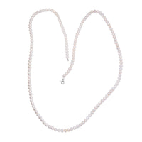 Premium Freshwater Pearl 8-9mm Necklace 36 Inches in Rhodium Over Sterling Silver