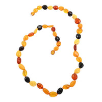 Multi Color Baltic Amber Beaded Necklace 22 Inches
