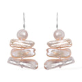 Freshwater Pearl Earrings in Rhodium Over Sterling Silver - Sticky add to cart bar